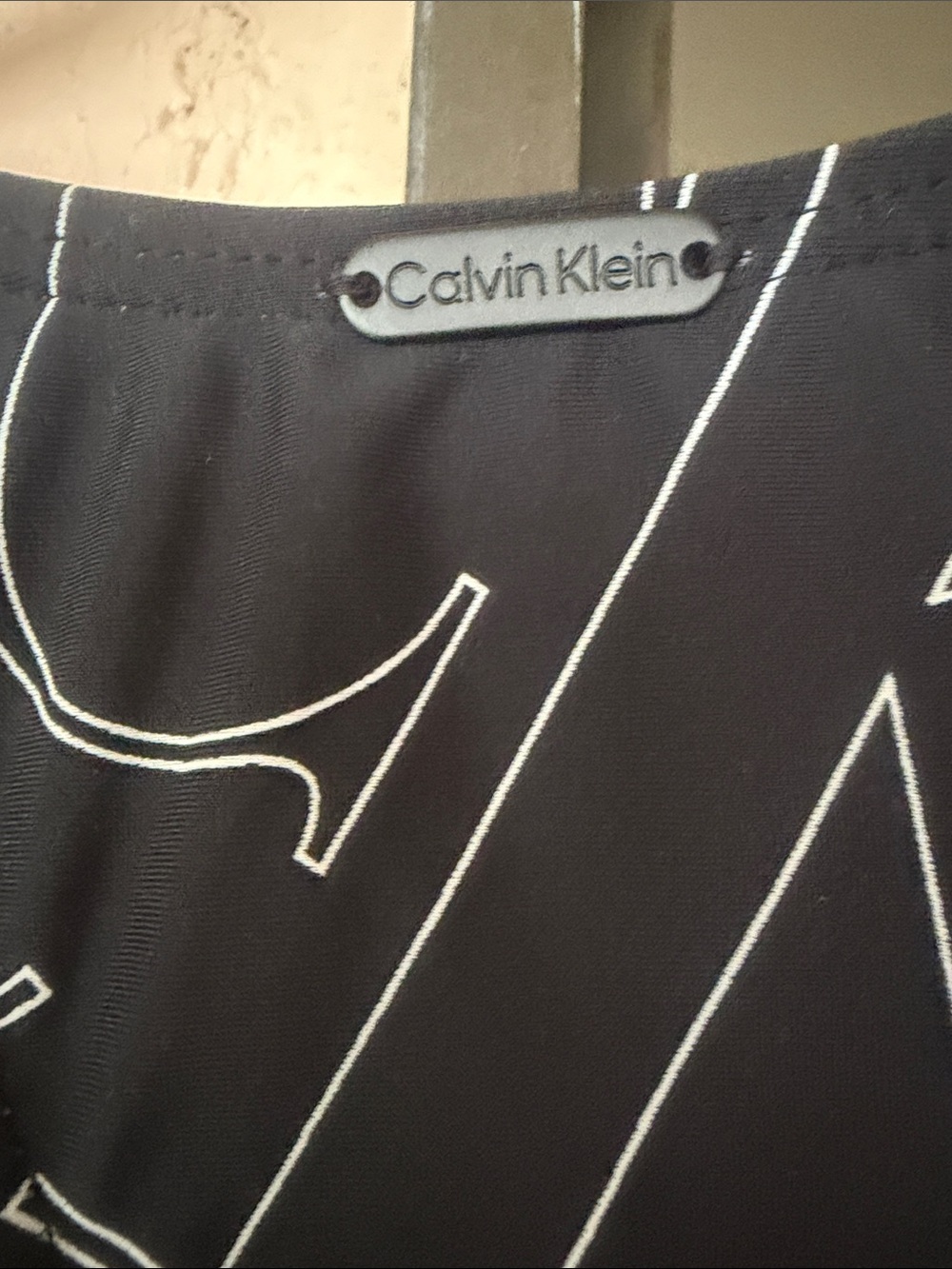 Calvin Klein Black One-Piece Swimsuit with White Logo Print - Picture 5 of 7